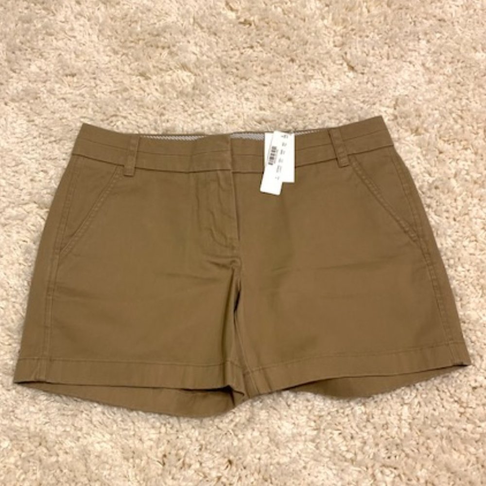 NWT J CREW chino short HONEY BROWN sz 4